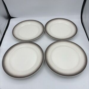 Mikasa Salad Plates Swirl‎ Ombre Mocha 8.5" Set Lot of 4